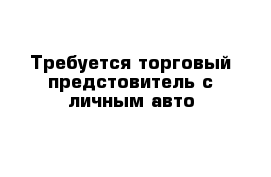 Требуется торговый предстовитель с личным авто